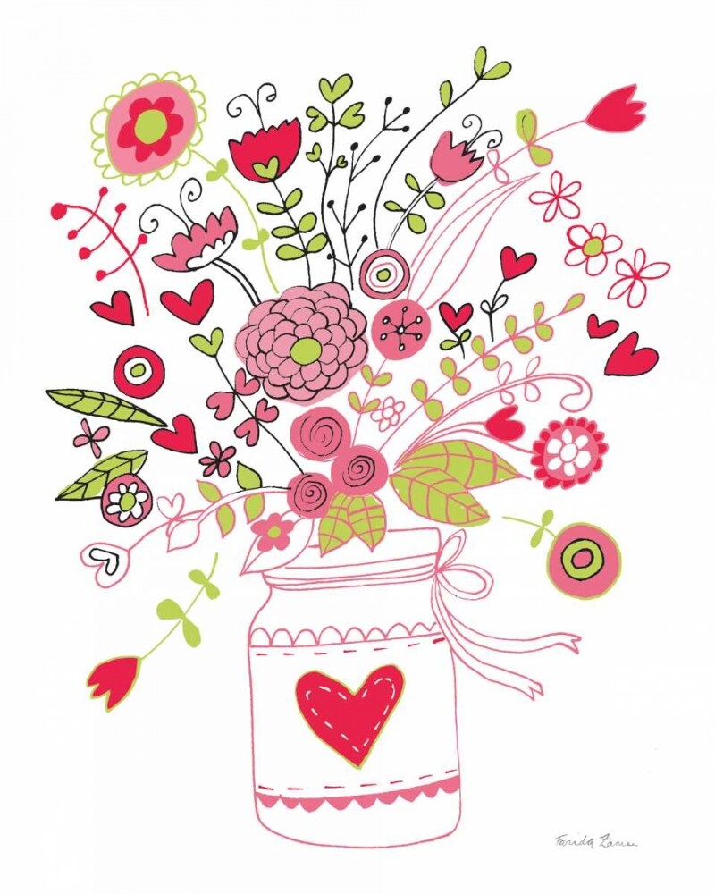 Valentines Flowers I Poster Print by Farida Zaman - Item # VARPDX33570HR