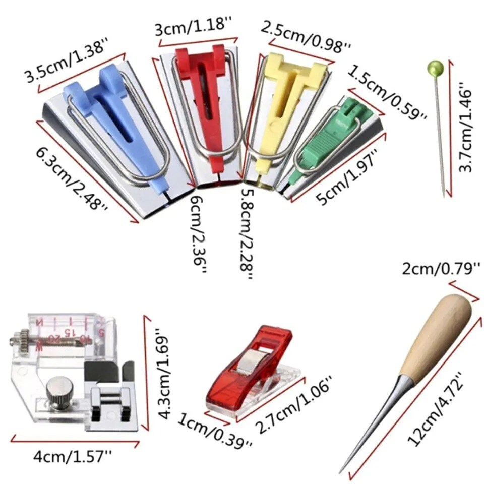 60-Pieces Fabric Bias Binding Tape Maker Kit