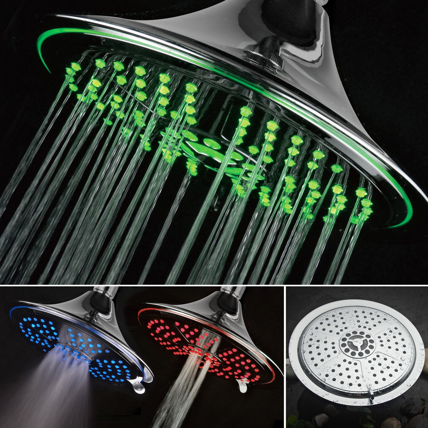 Dreamspa Ultra Luxury 8 Inch Led Rainfall Shower Head 5 Settings Chrome 1486