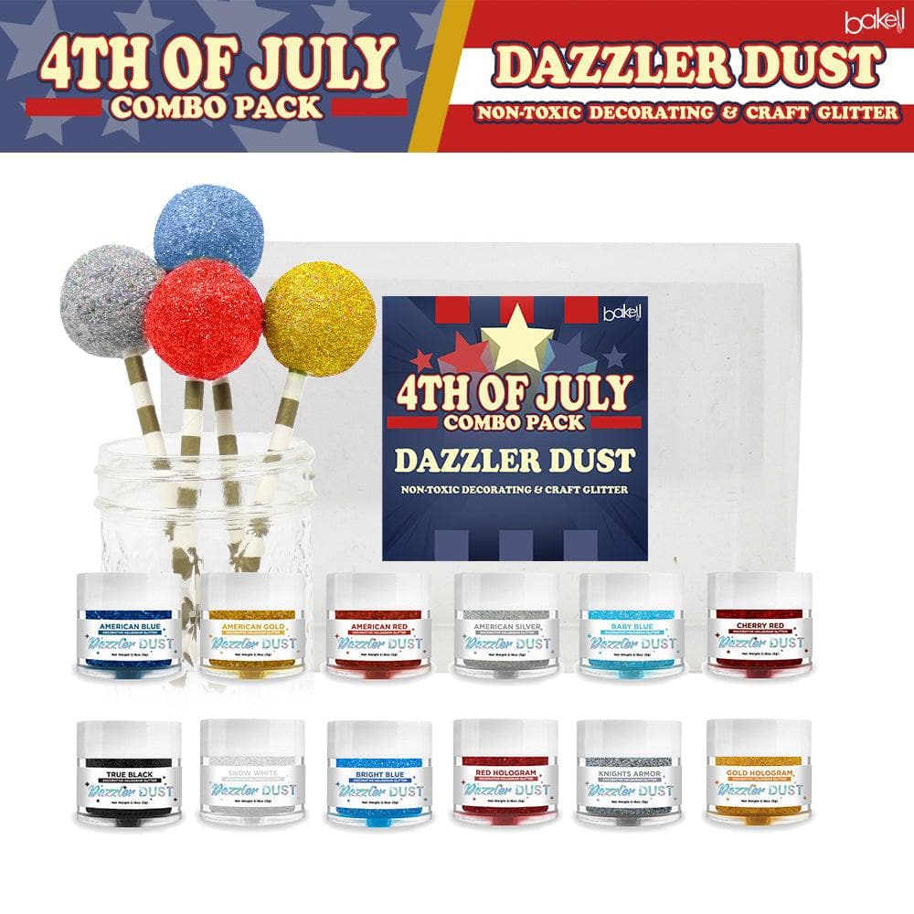 4th of July Dazzler Dust Combo Pack Collection (12 PC SET) - Craft Glitter| Holographic | Glitter for Art| 4th of July sale Decorations