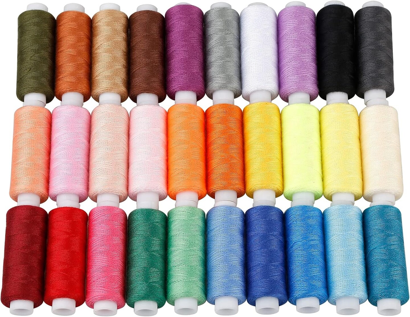 Sewing Threads Kits, 30 Colors Polyester 250 Yards Per Spools for Hand Sewing &#x26; Embroidery