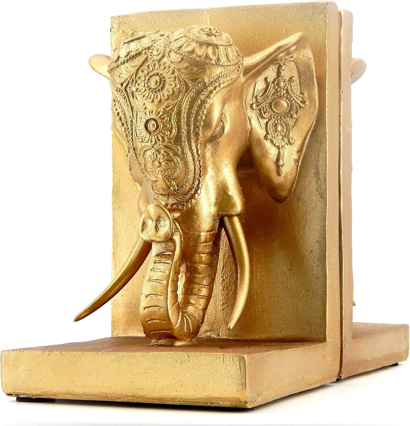 21817 Bookends Elephant Head Bookshelf Decor 7 Inch