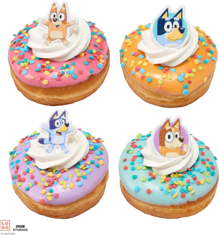 Bluey Character Cupcake Rings 3D Food Safe Cake Toppers 72 Pack