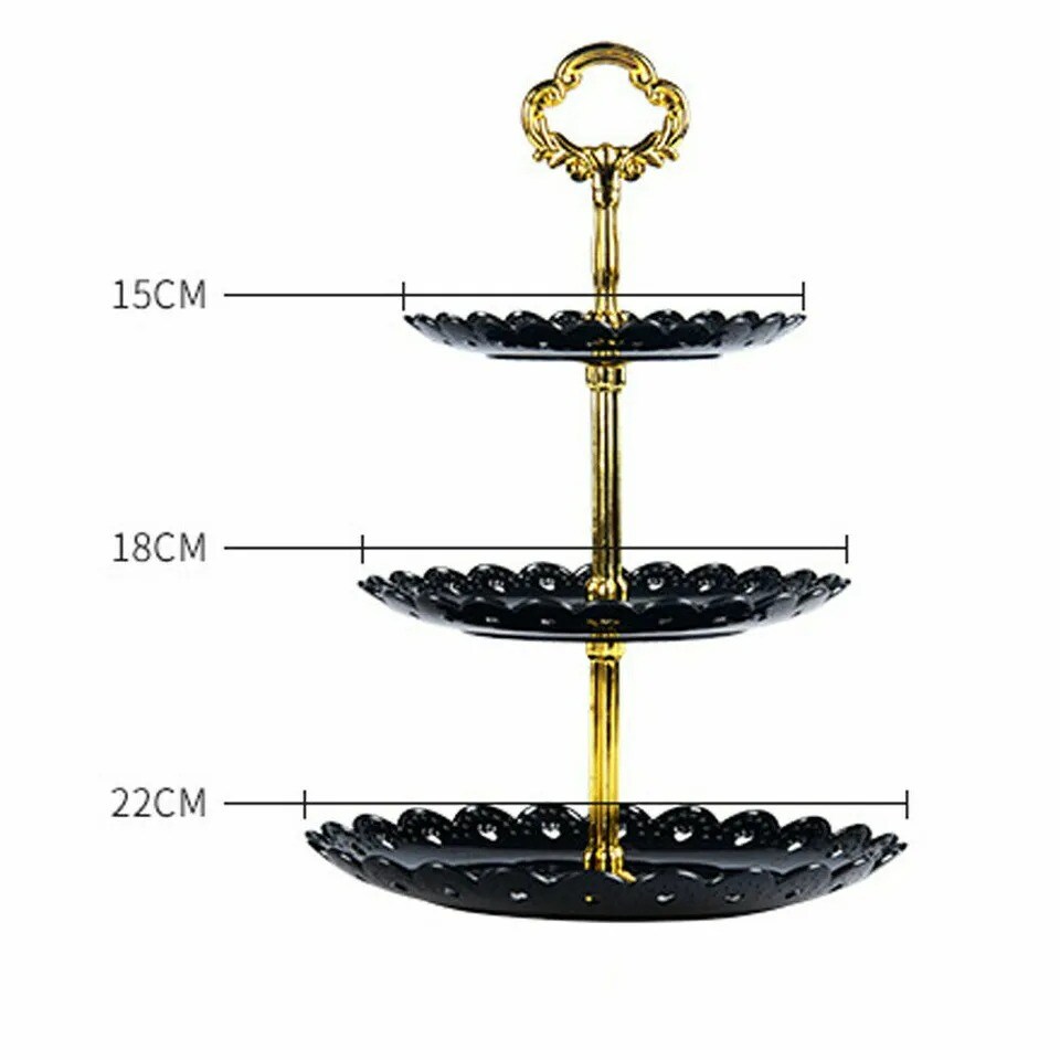 3-Tier Cake Plate Stand for Christmas &#x26; Birthday Parties