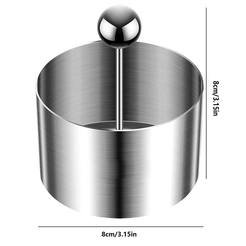 WANGCL Set Of 8 Round Cake Mold Stainless Steel Cake Mousse Mold Cake