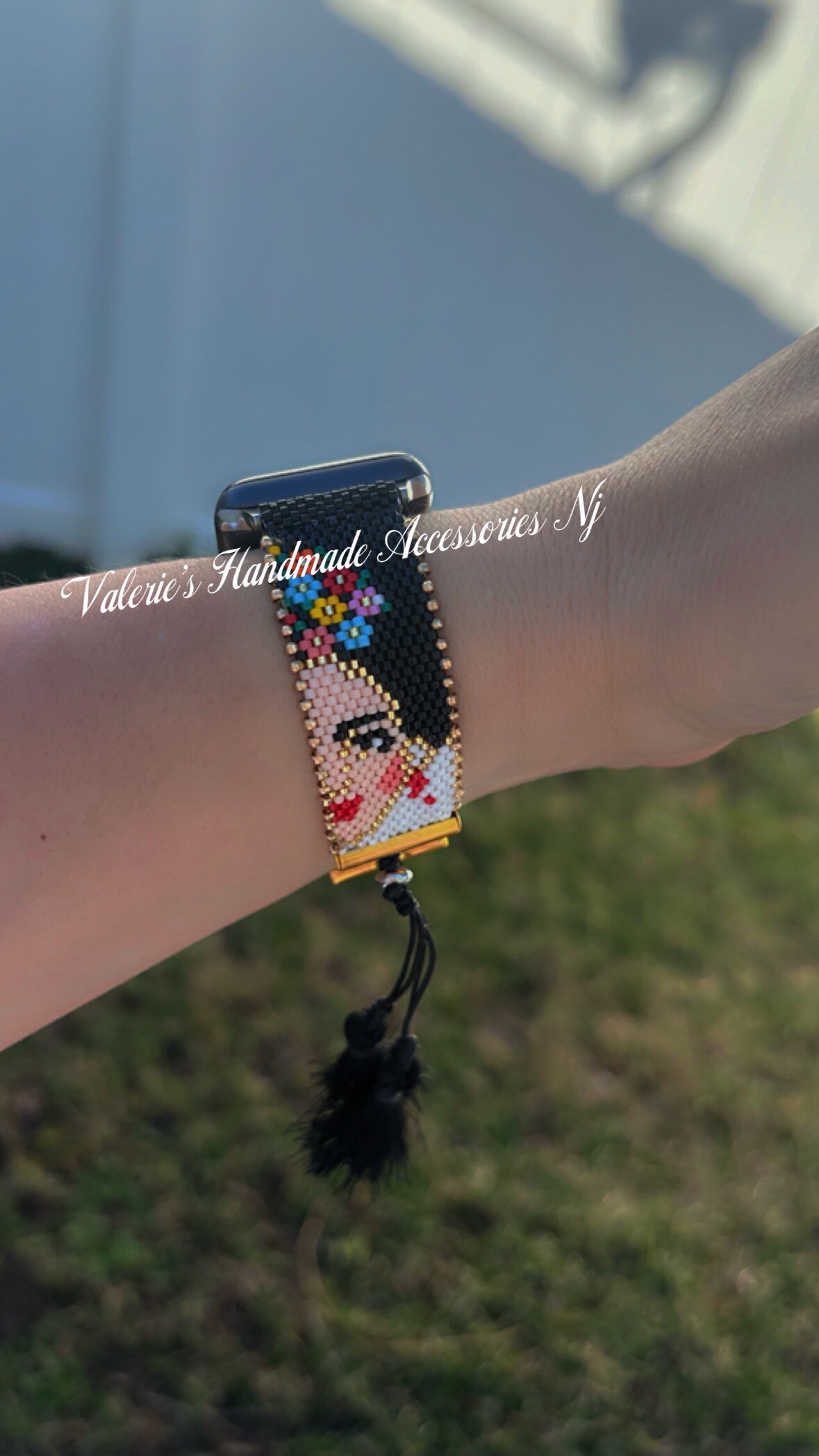 iPhone - Miyuki Apple Watch Miyuki Beaded Frida Kahlo Band | MakerPlace by