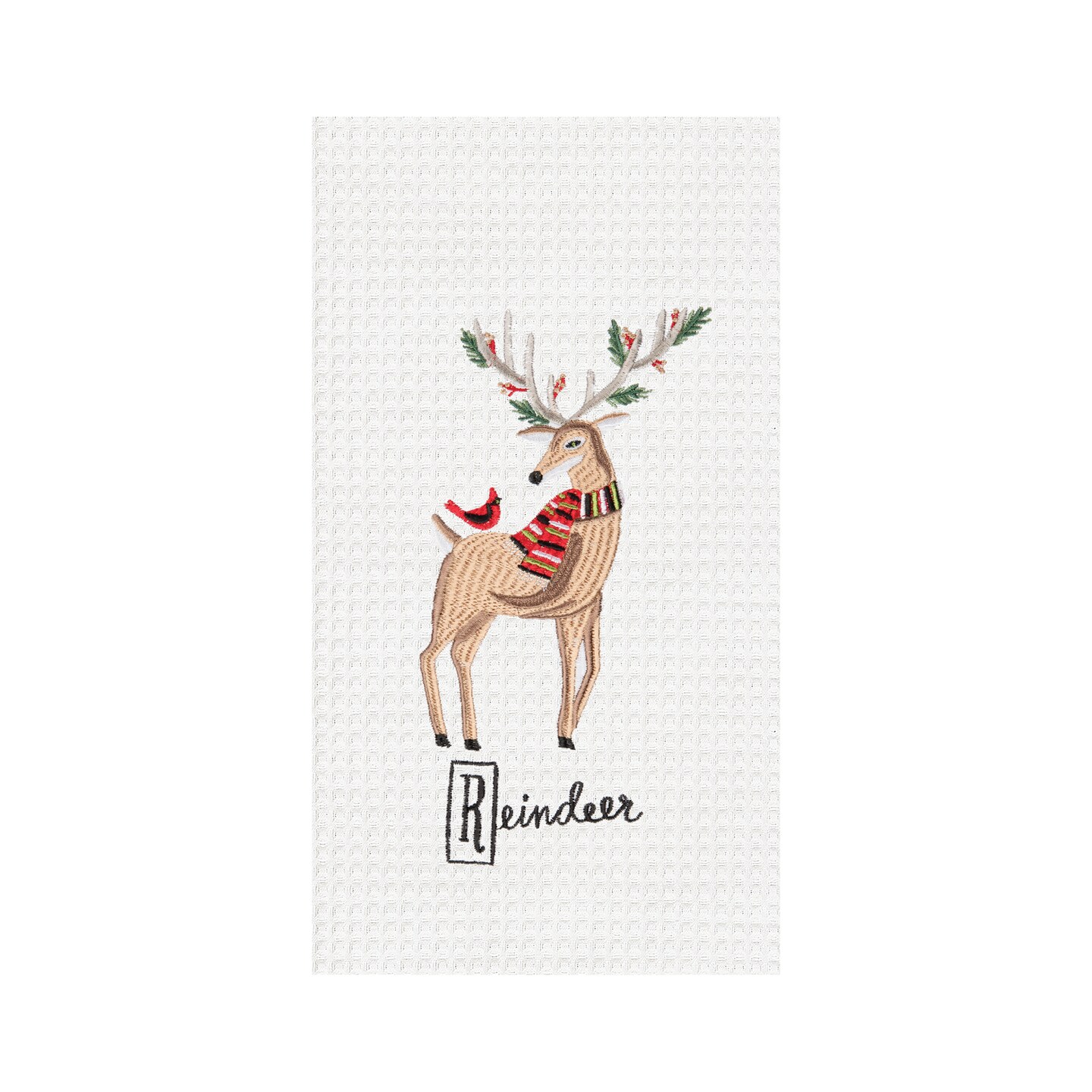 Christmas Reindeer Holiday Cotton Tea Towels Kitchen