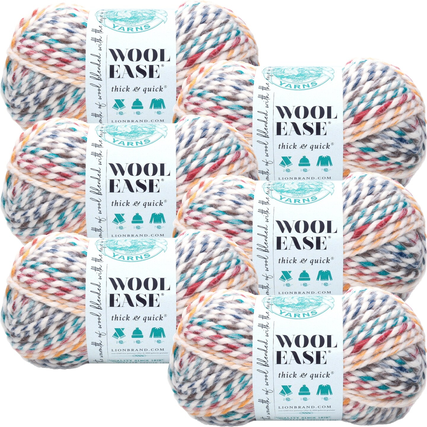 (6 Pack) Lion Brand Wool-Ease Thick & Quick Yarn - Hudson Bay