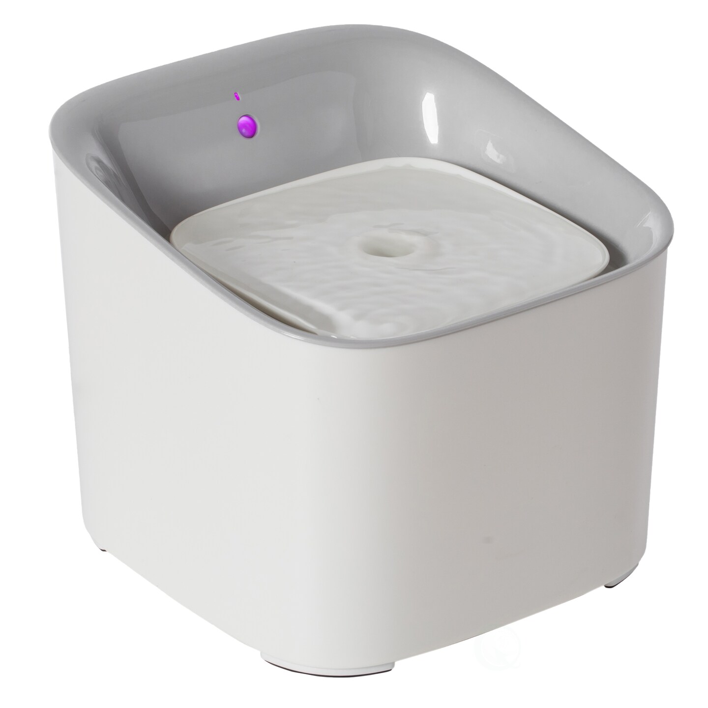Plastic White Motion Sensor Pet, Dog or Cat Water Drinking Fountain, 3 Liter Capacity