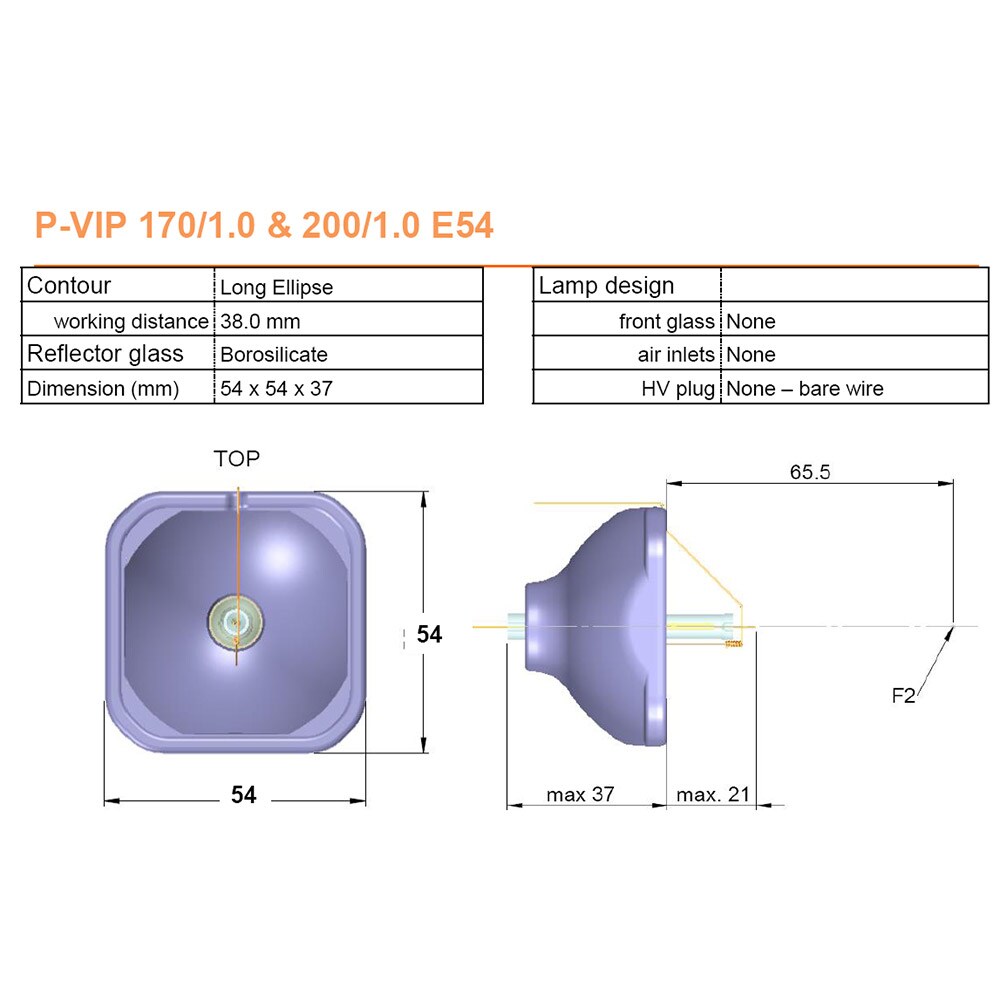 Osram 69115 P-VIP 200/1.0 E54 200Watt OEM Original Front Projector lamp