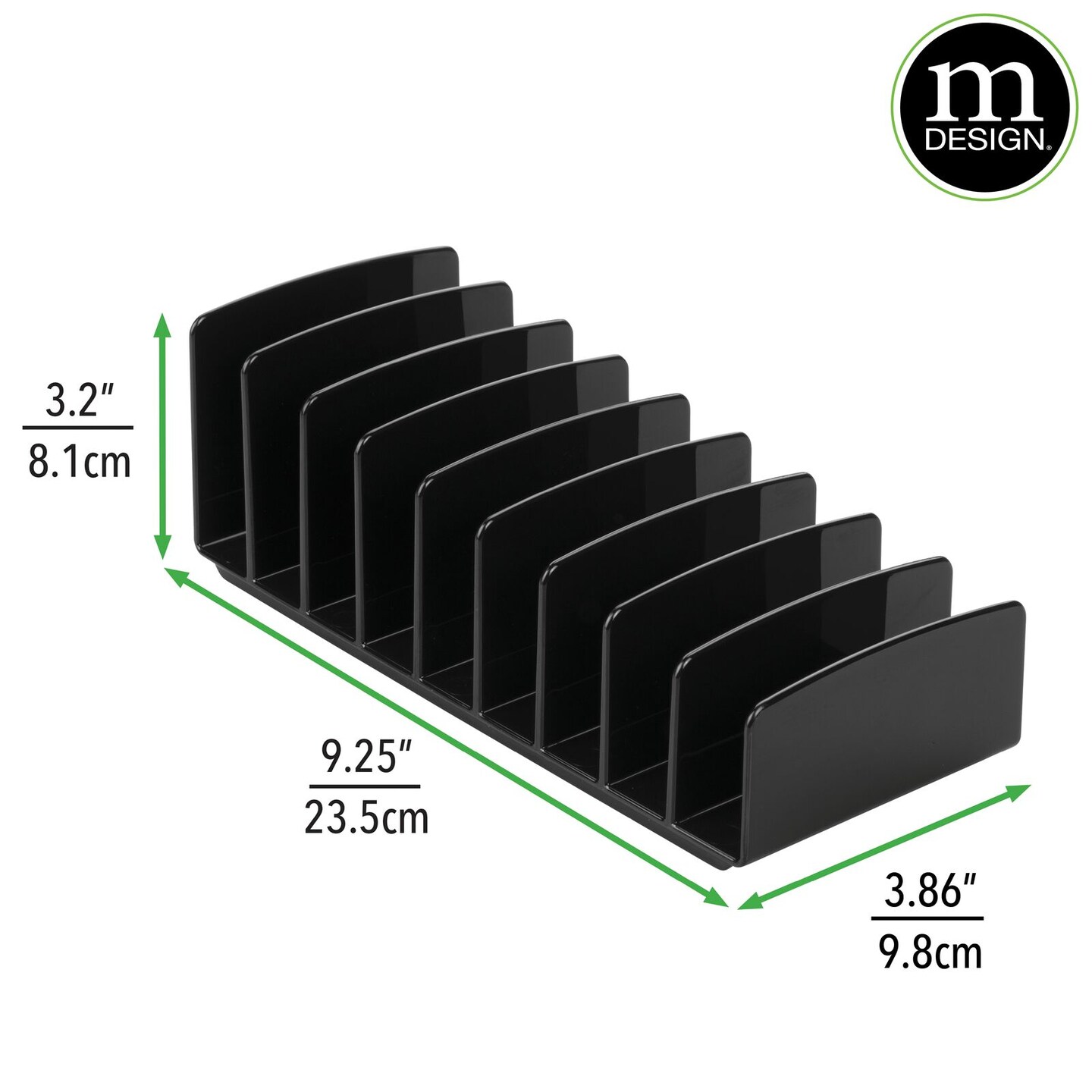 mDesign Makeup Palette Organizer for Bathroom Vanity, 9 Sections