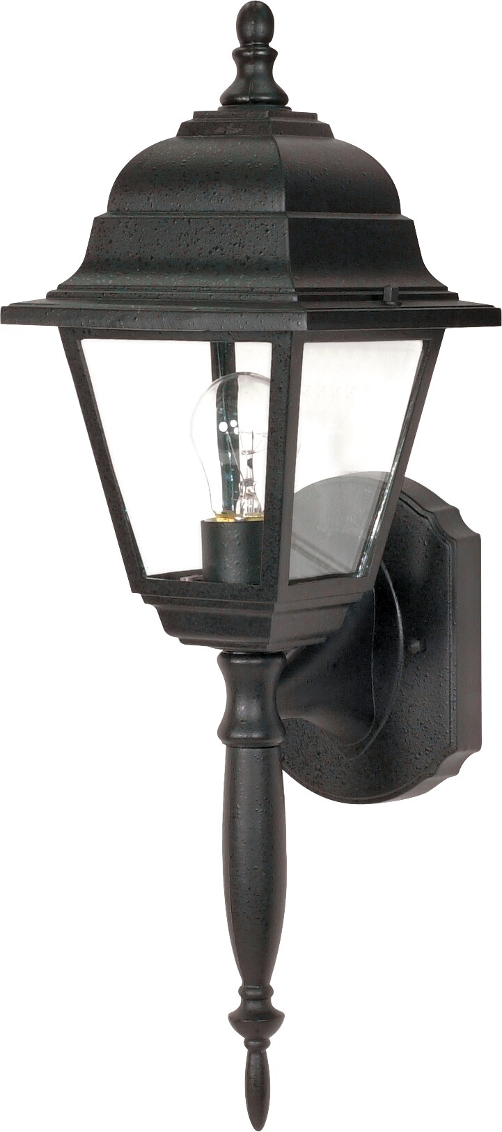 Briton 1-Light Wall Lantern Outdoor Light Fixture in Textured Black Finish