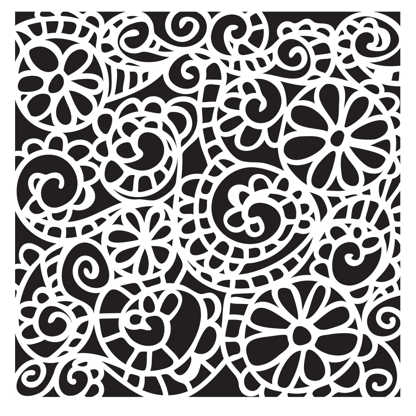 The Crafter&#x27;s Workshop Stencil, 6&#x22; X 6&#x22;, Swirly Garden