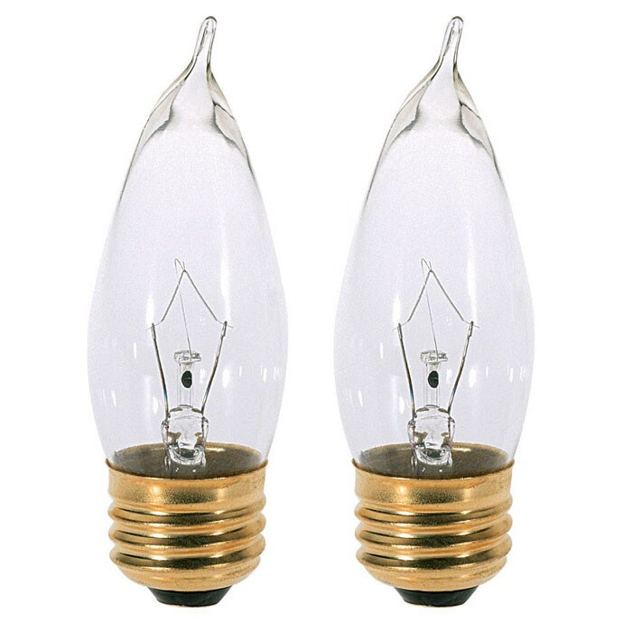 Satco S3765 40W 120V CA10 Clear E26 Base Incandescent light bulb x 2 Pack