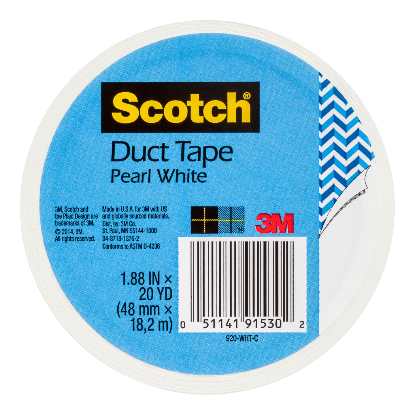 3M Scotch Duct Tape for Artists, White, 1.88&#x22; x 20 yds.