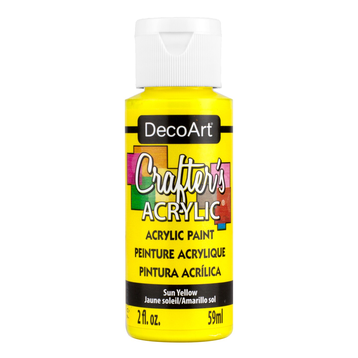 DecoArt Crafter&#x27;s Acrylic Paint, 2 oz., Sun Yellow