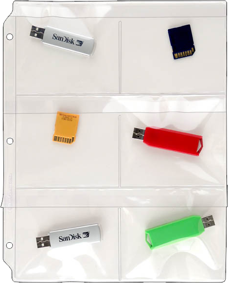 6-Pocket Clear Plastic Binder Page with Flaps