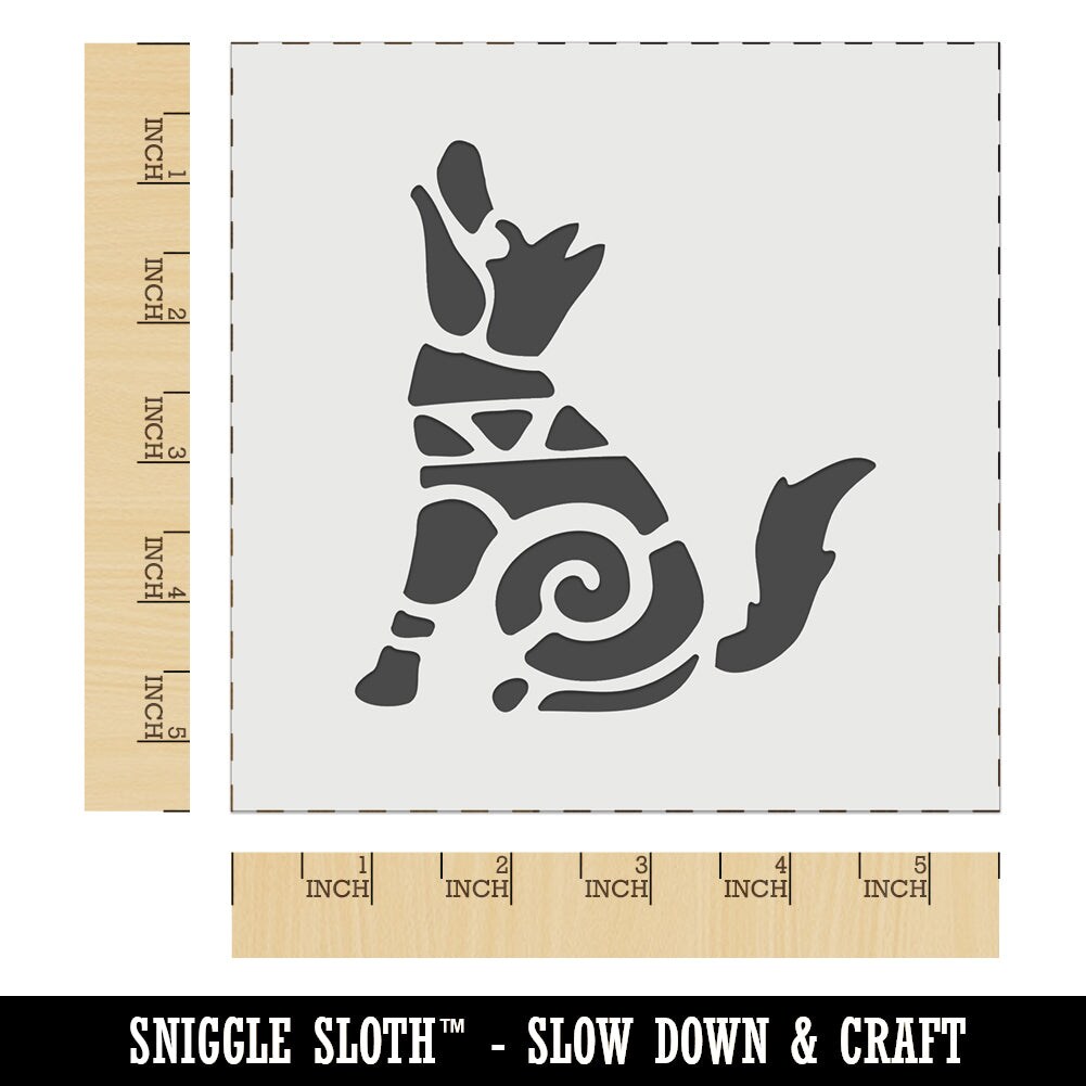 Southwestern Style Tribal Coyote Wolf Dog Wall Cookie DIY Craft Reusable Stencil