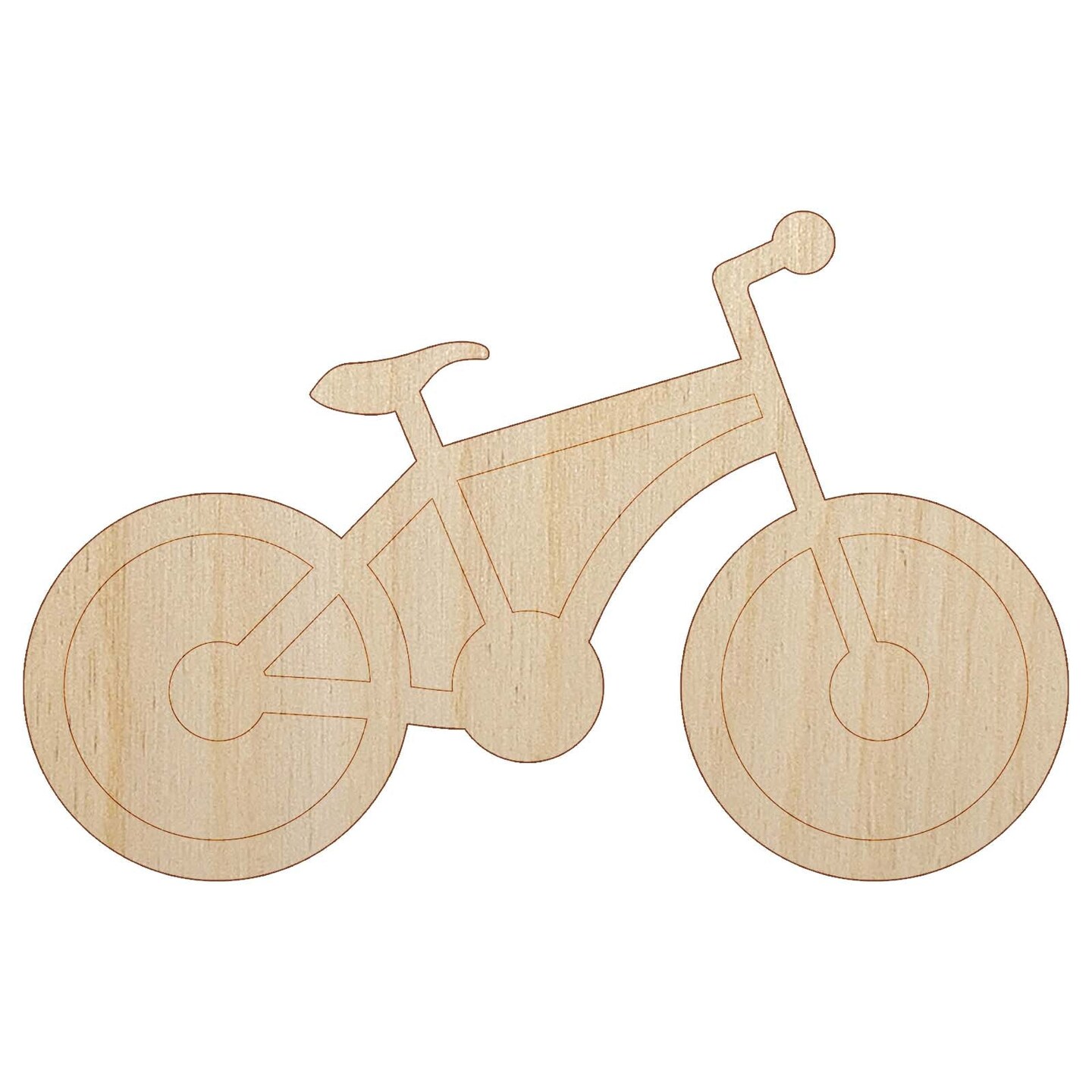 Mountain Bike Bicycle Cyclist Cycling Unfinished Wood Shape Piece Cutout for DIY Craft Projects