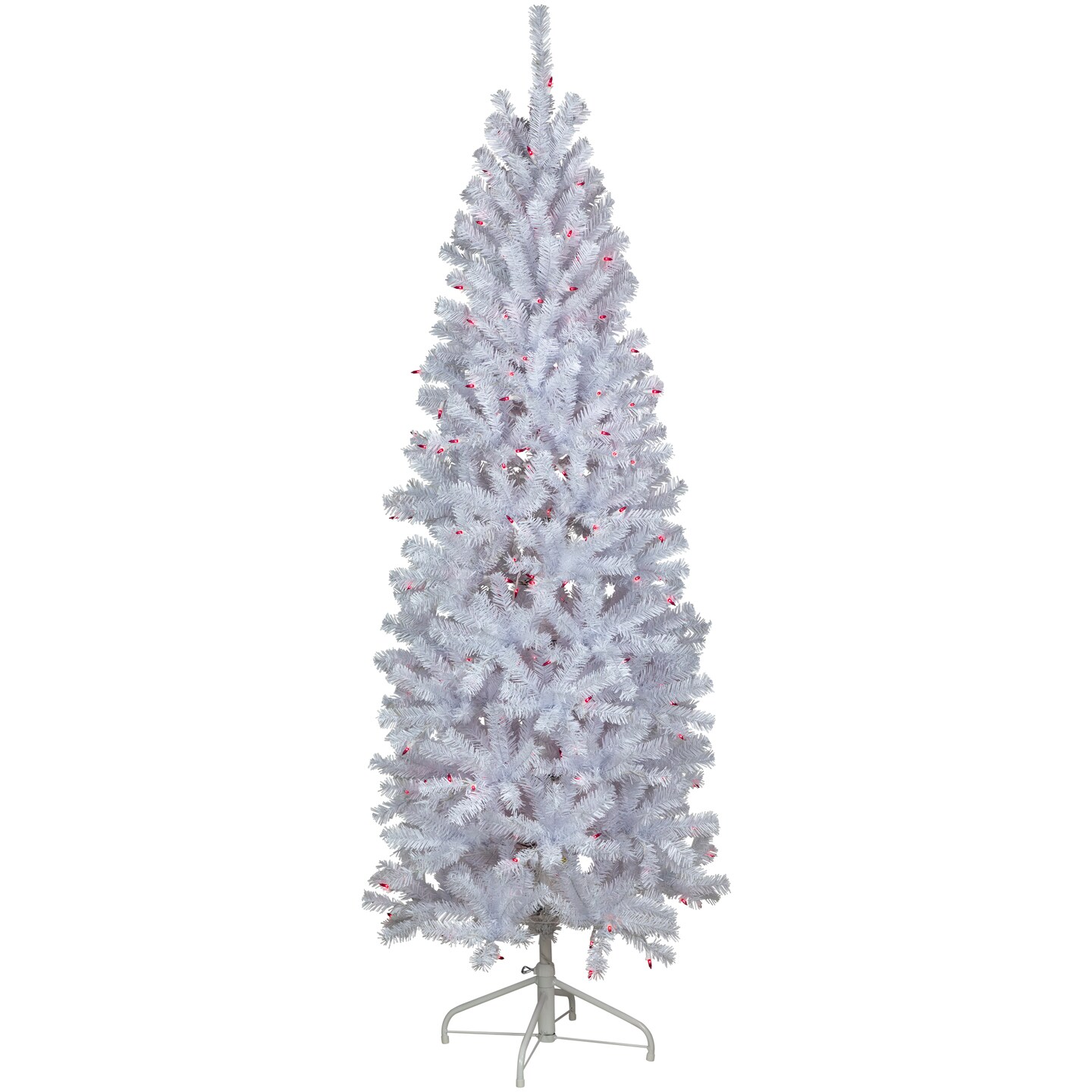 White Christmas Tree With Pink Lights 