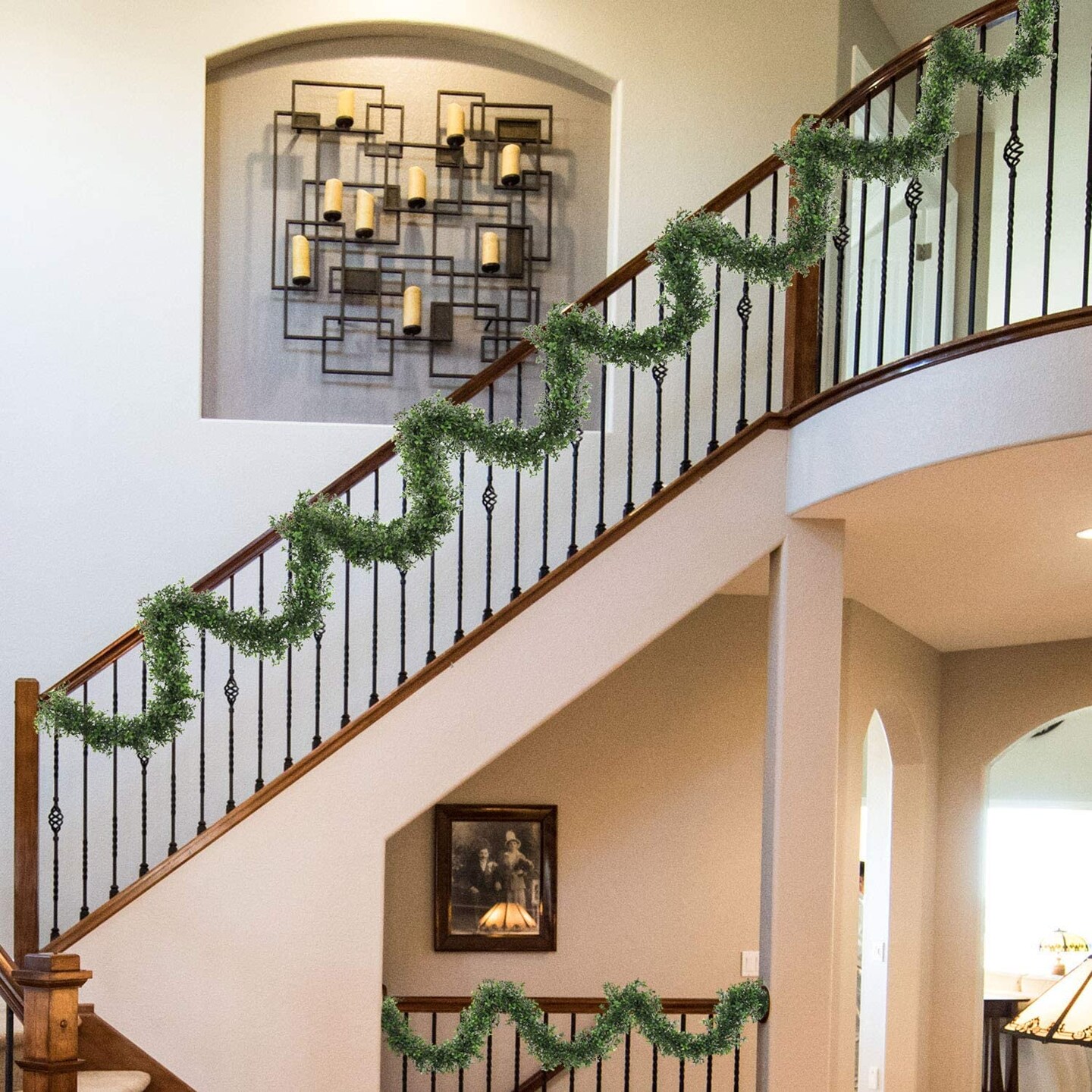 9-Foot Artificial Boxwood Leaf Garland - Add a touch of nature to your home decor