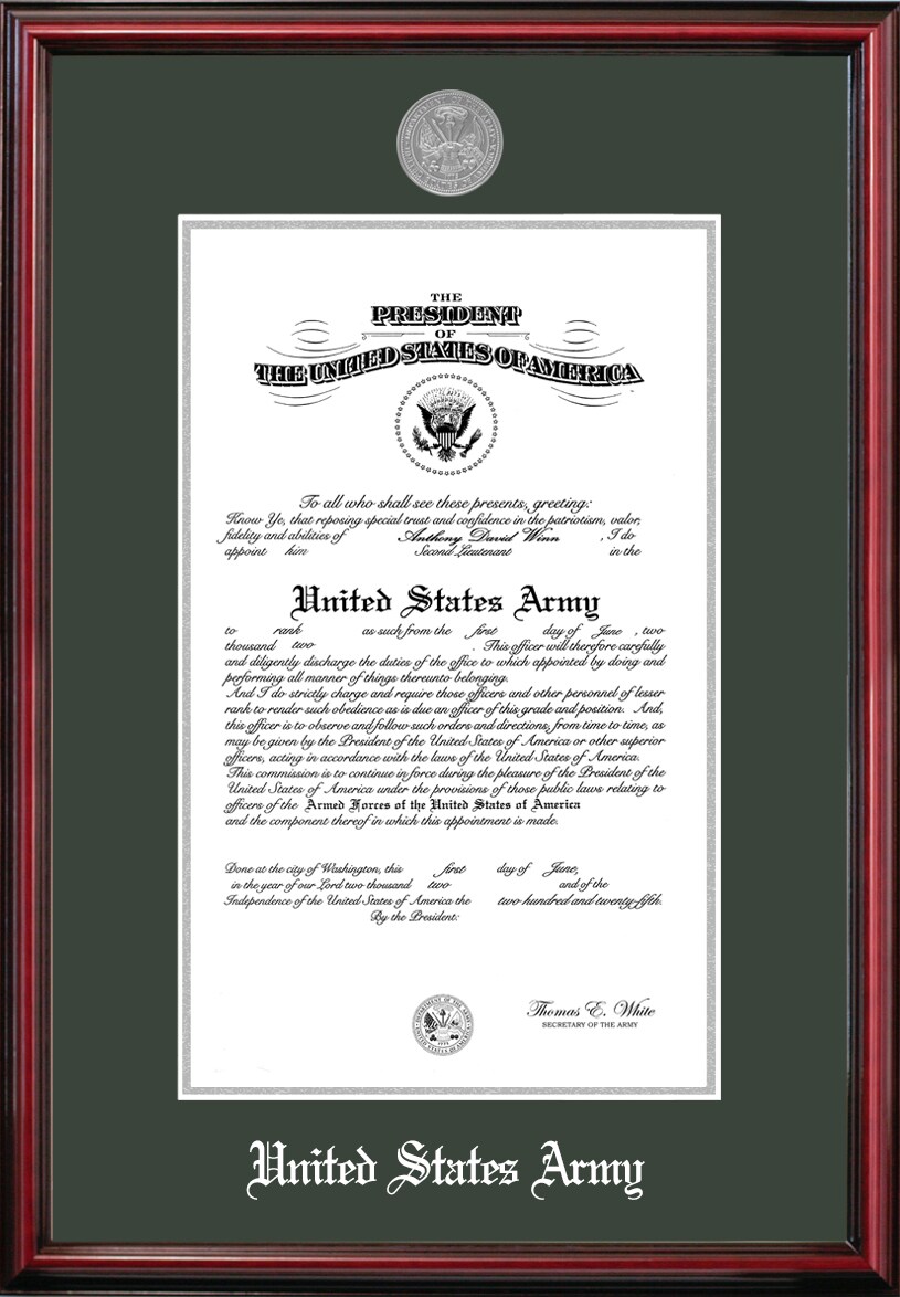 Patriot Frames Army 10x14 Certificate Petite Frame with Silver Medallion