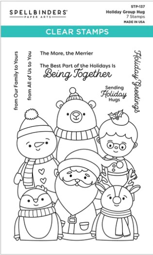 Spellbinders Holiday Group Hug Clear Stamps
