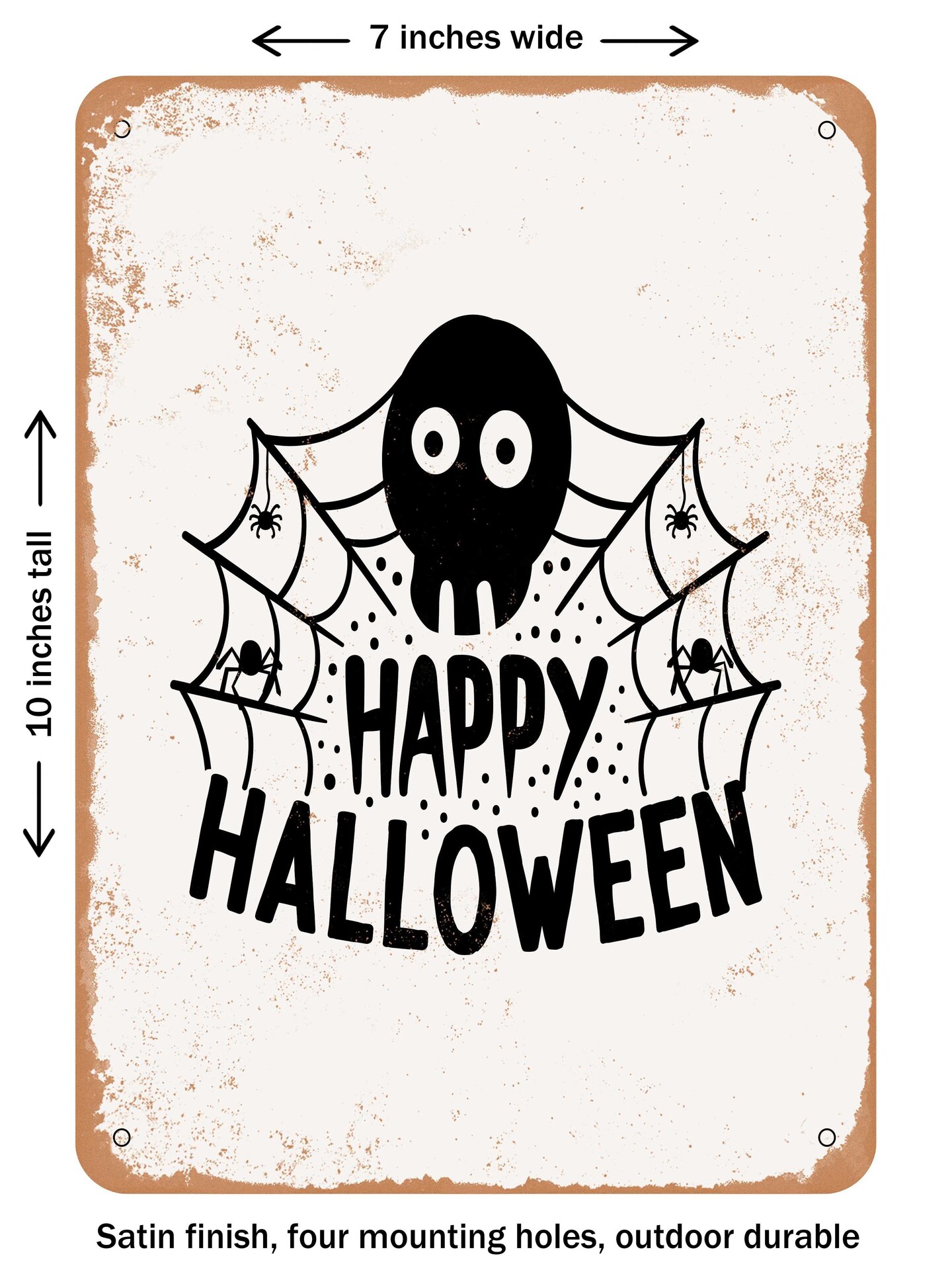 DECORATIVE METAL SIGN - Happy Halloween5  - Vintage Rusty Look