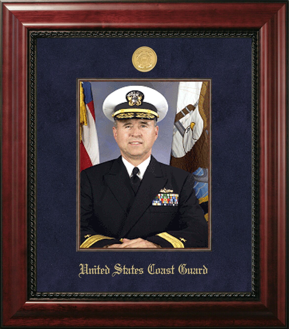 Patriot Frames Coast Guard 8x10 Portrait Executive Frame with Gold Medallion