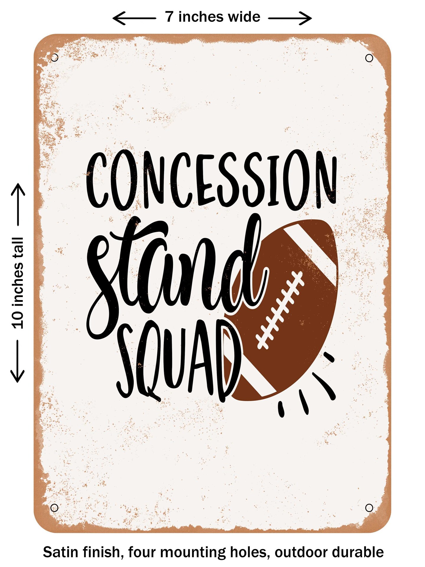 DECORATIVE METAL SIGN - Concession Stand Squad - Vintage Rusty Look