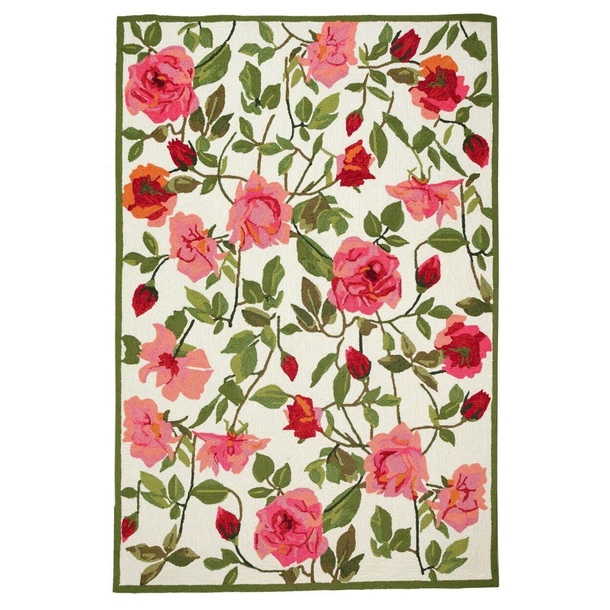 The Rug Department Liora Manne Ravella China Roses Indoor Outdoor Area Rug Rose