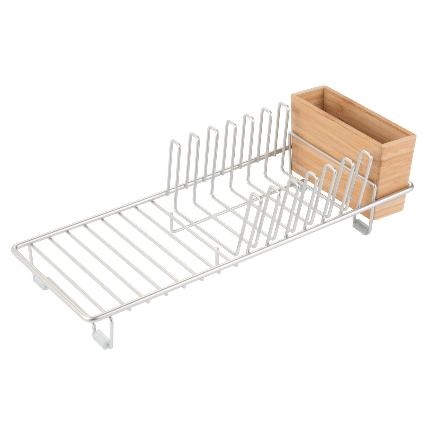 mDesign Compact Countertop, Sink Dish Drying Rack Caddy