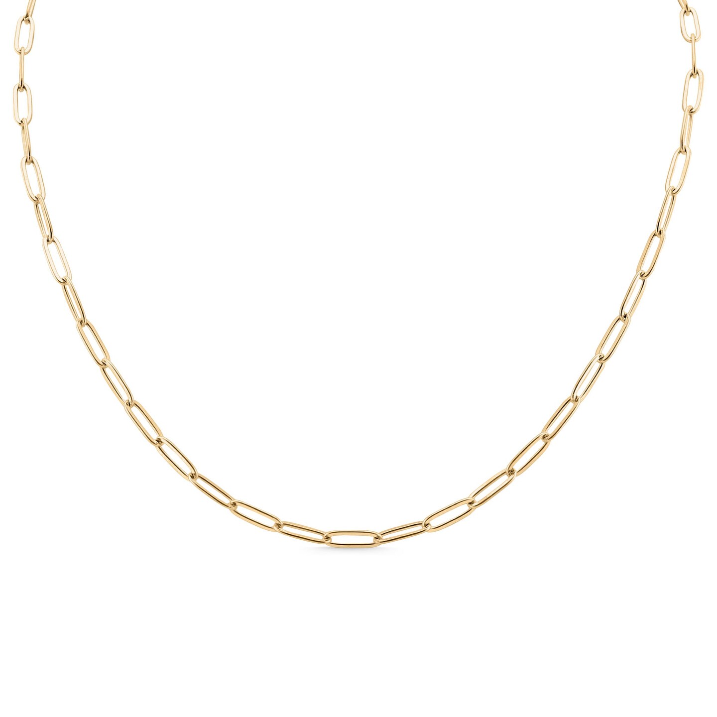 18K Gold PVD Coated Stainless Steel Paperclip Chain Necklace