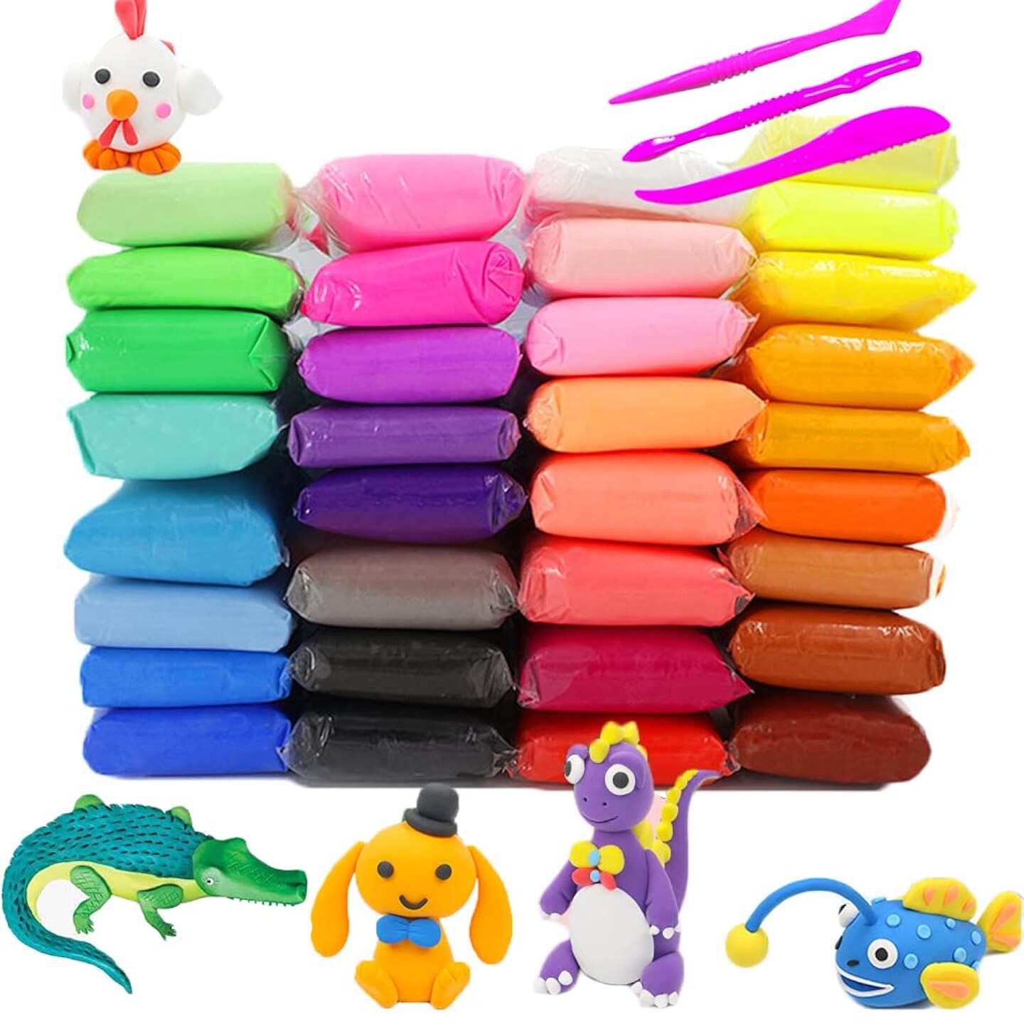 36 Colors Air Dry Clay,Ultra Light Modeling Clay,DIY Magic Clay with ...