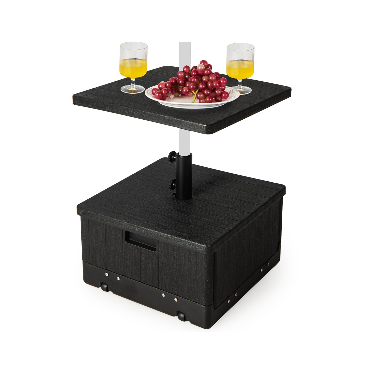 3-in-1 Multi-functional Design Outdoor Fill-able Umbrella Base With Table Tray