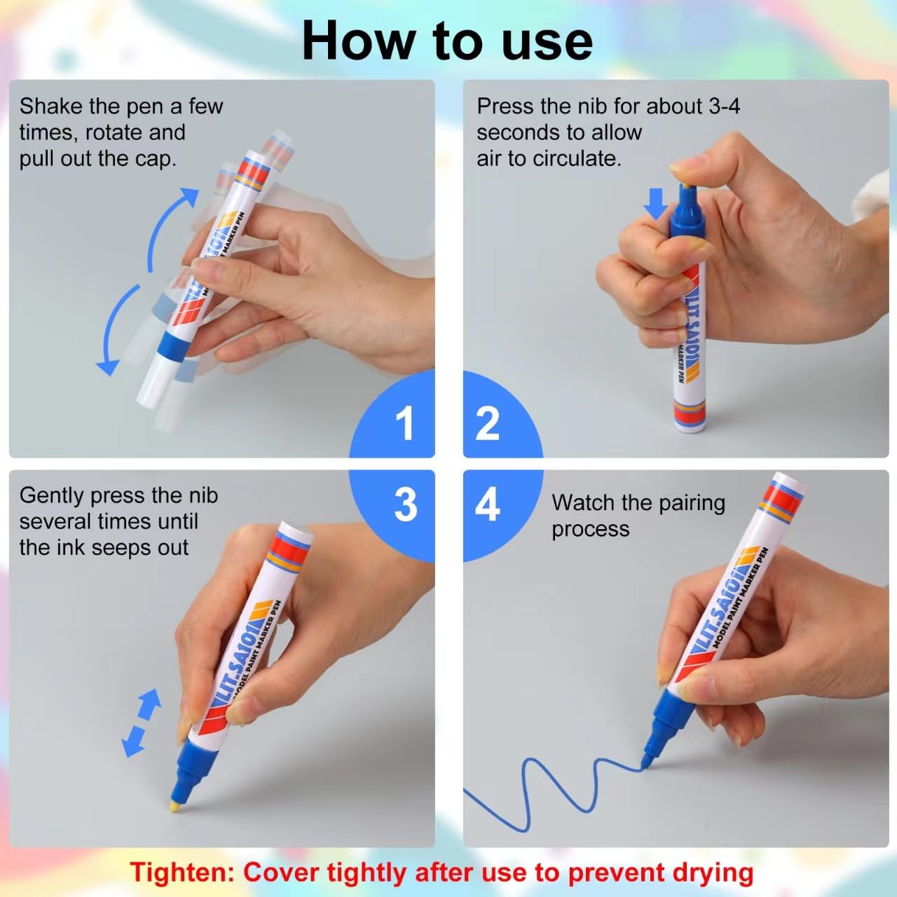 7 Pieces Color Paint Pen, Oil Based Paint Marker, Medium Tip Permanent Paint Markers, Quick Dry Waterproof Paint Pens for Wood Crafts, Rock, Ceramic, Tire, Glass, Fabric, Metal, Canvas