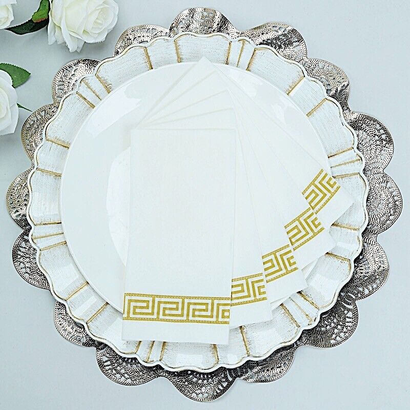 20 White Gold AIRLAID PAPER NAPKINS