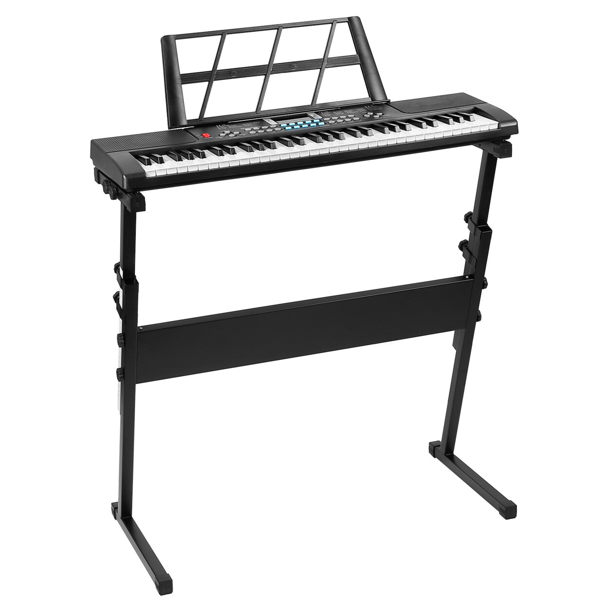 61 Keys Digital Music Keyboard Set With Stand Microphone For Beginners Black