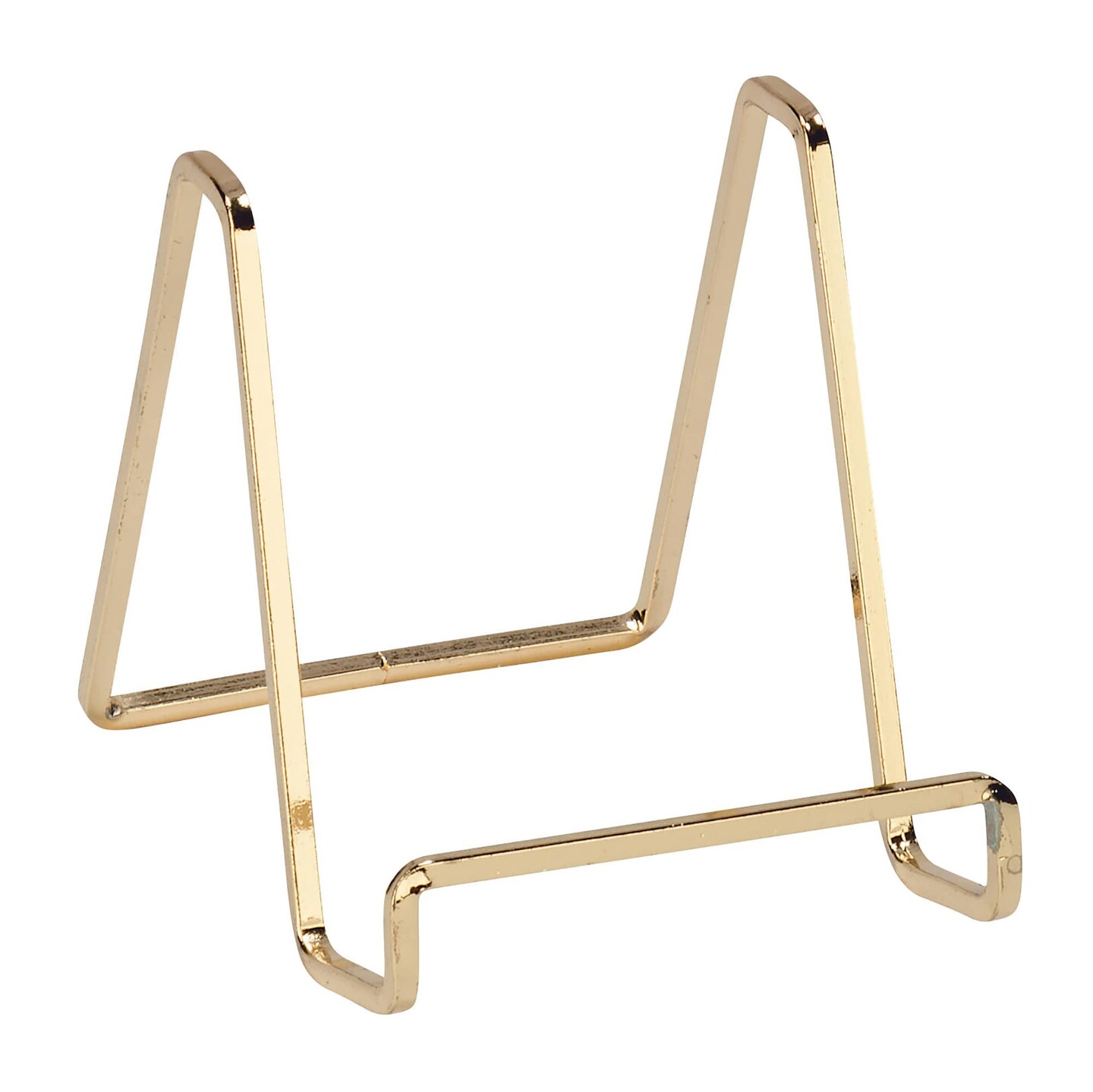 TRIPAR Square Metal Wire Stand, Brass Finish (4-Inch Depth) - Tabletop Easel Display - Handcrafted Edge Design For Sleek &#x26; Modern Look - Perfect for Books, Plates, Photos &#x26; More