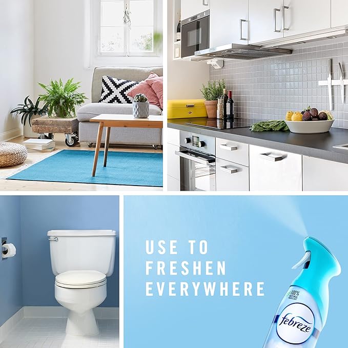Febreze&#xAE; - Air Freshener Spray/Deodorizer Odor Fighter Spray For Strong Odors, Heavy Duty Crisp Clean Scent, 8.8 Oz (Pack of 3), Bathroom Air Refresher