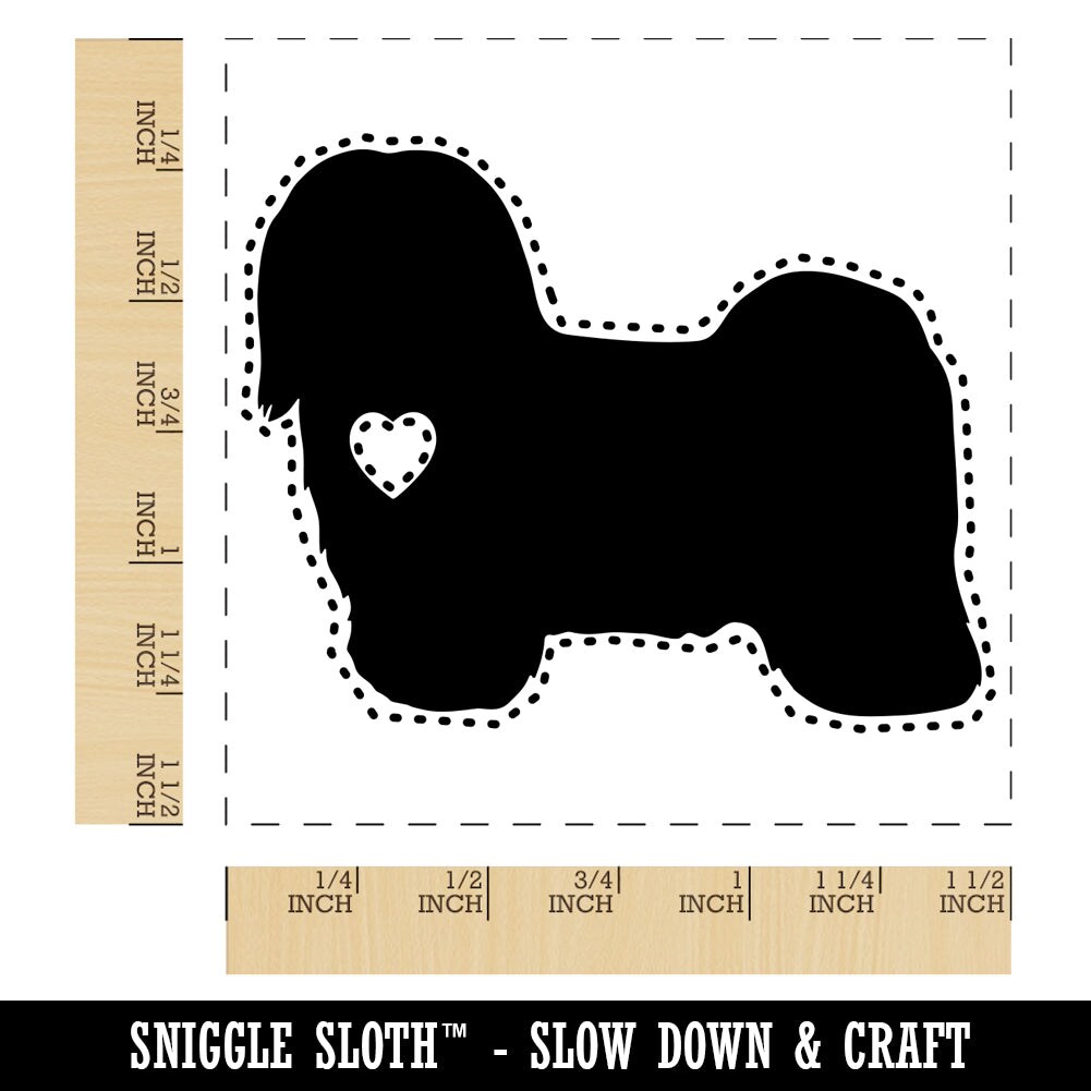 Havanese Dog with Heart Self-Inking Rubber Stamp Ink Stamper