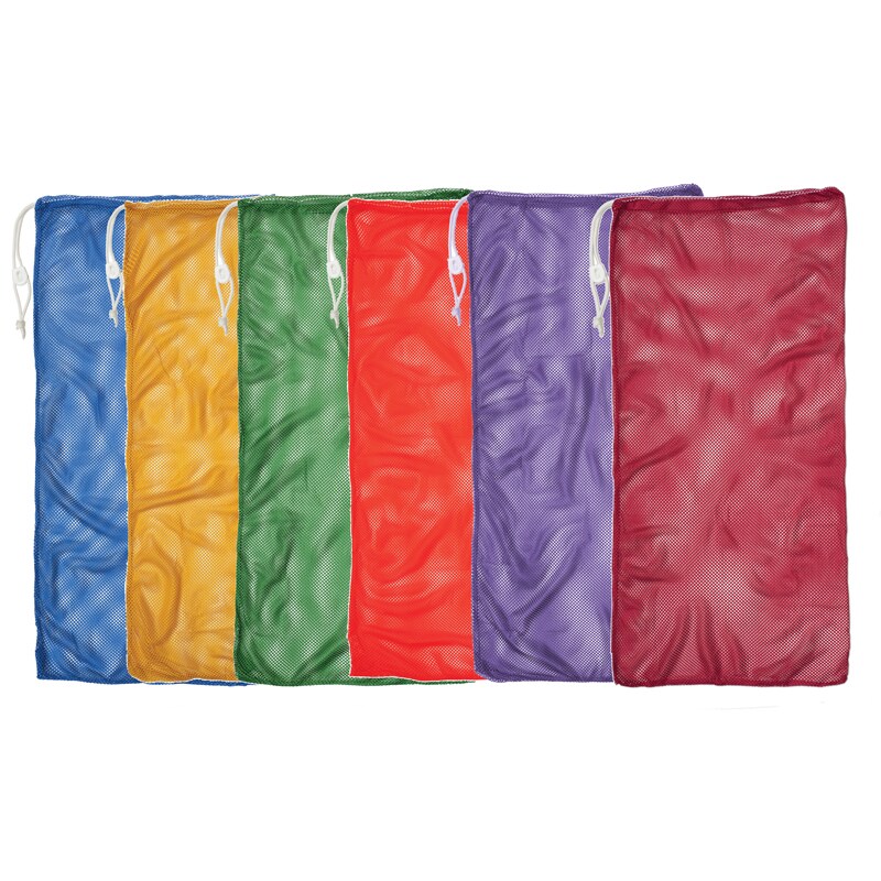 Mesh Equipment Bag, 24&#x22; x 48&#x22;, Assorted Colors, Pack of 6