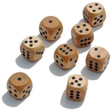 WE Games Wooden Dice Box and 8 Wooden Dice