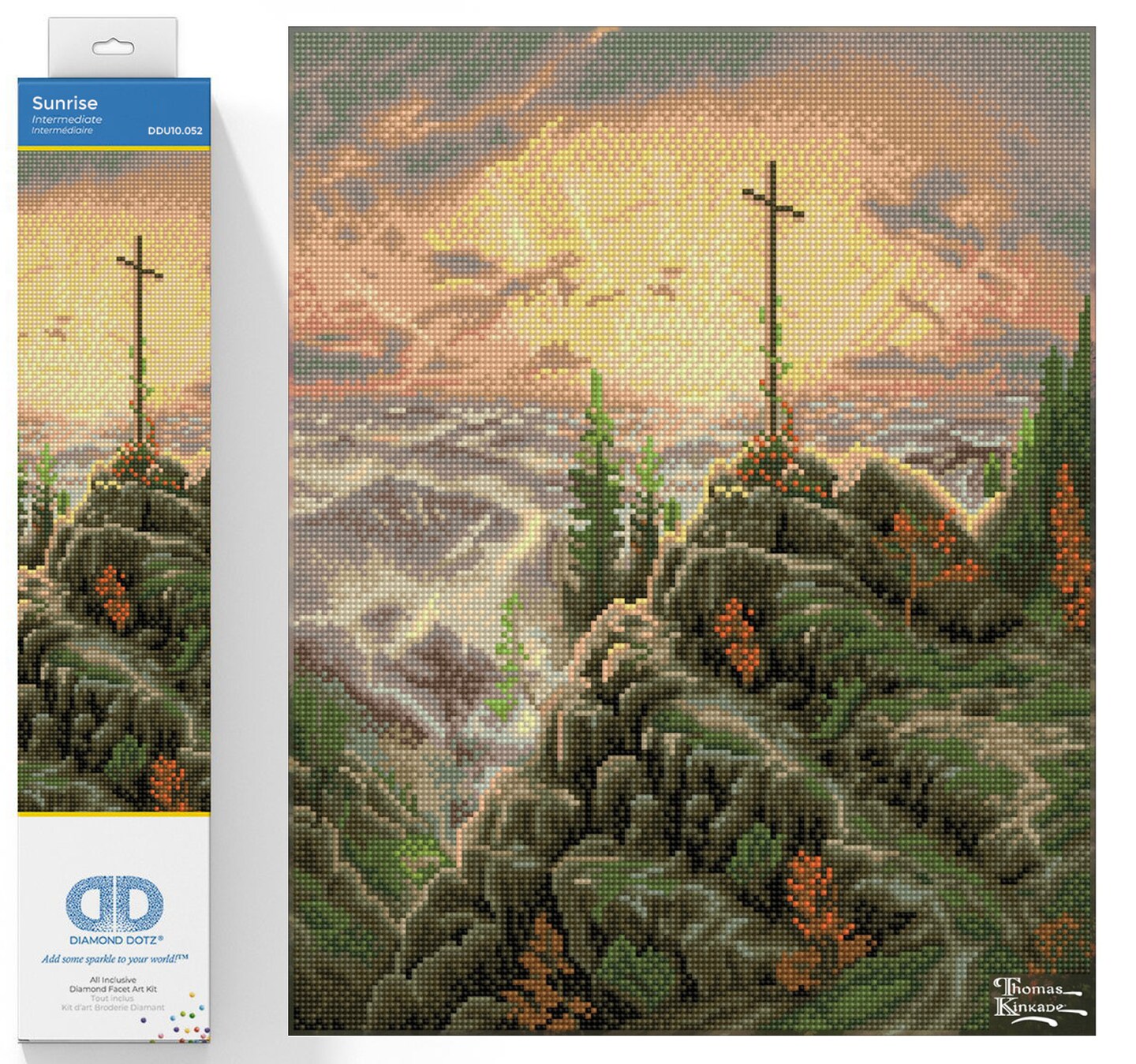 Diamond Dotz Thomas Kinkade Sunrise Diamond Painting Kits for Adults - Diamond Art Kits a Relaxing Creative Craft Kit with Dotz Gems 20x16