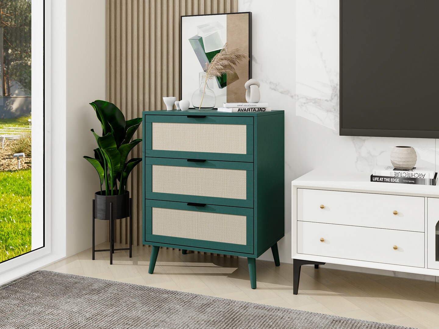 Moisture-Proof 3 Drawer Cabinet - 47.4 | Upgrade Storage