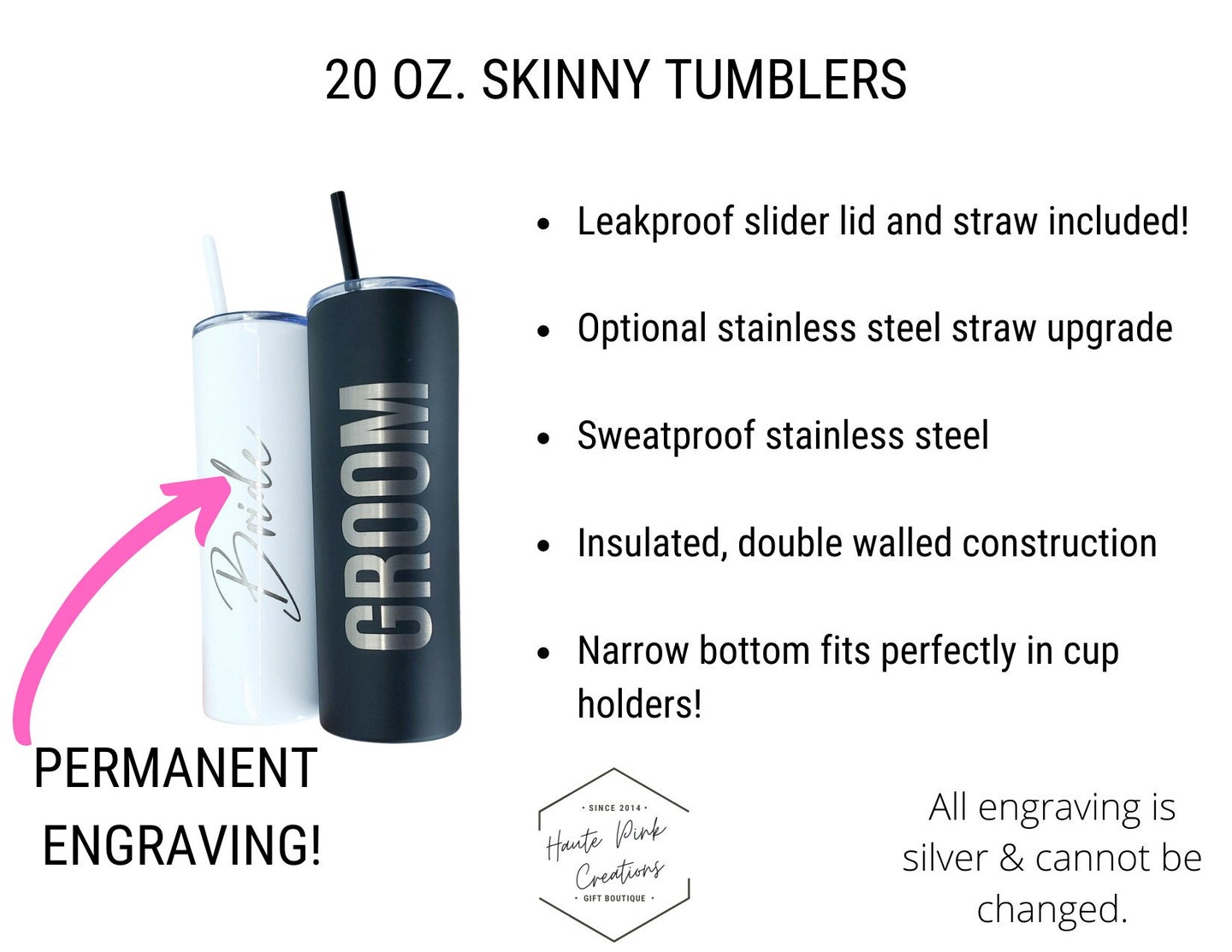 Scottsdale Bachelorette Party, Desert Vacation Party Cups, Bachelorette Party, Personalized Skinny Steel Tumbler, Tumblers with Straws product 5