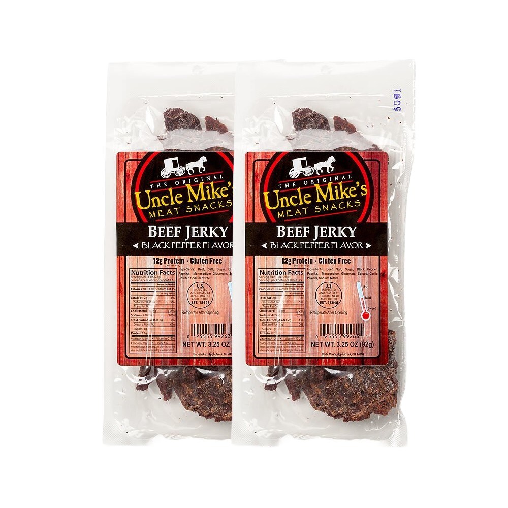 Uncle Mike&#x27;s Beef Jerky Snacks - Gluten Free, 2 Bags