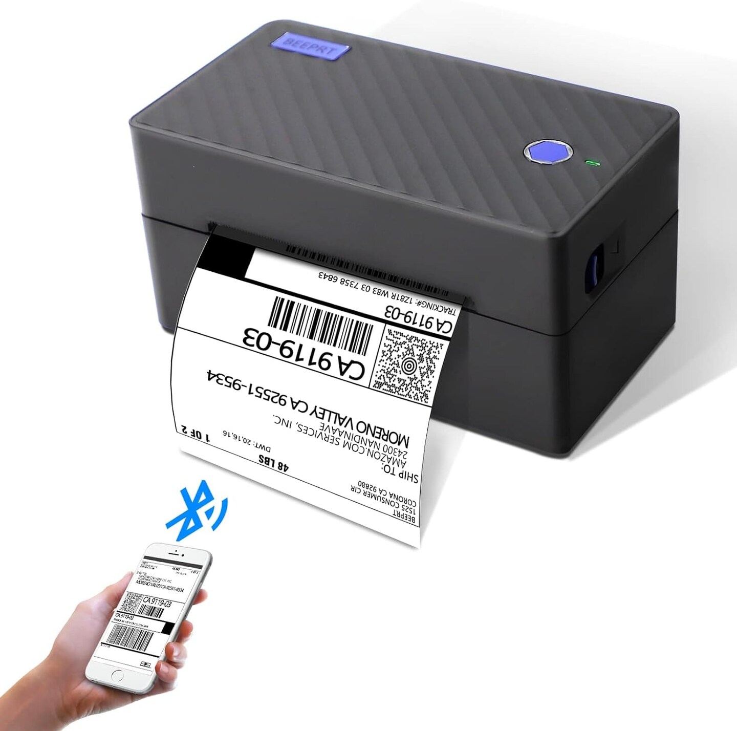 Beeprt&#xAE; Bluetooth Shipping Label Printer for Shipping Package - 4x6 Label Printer