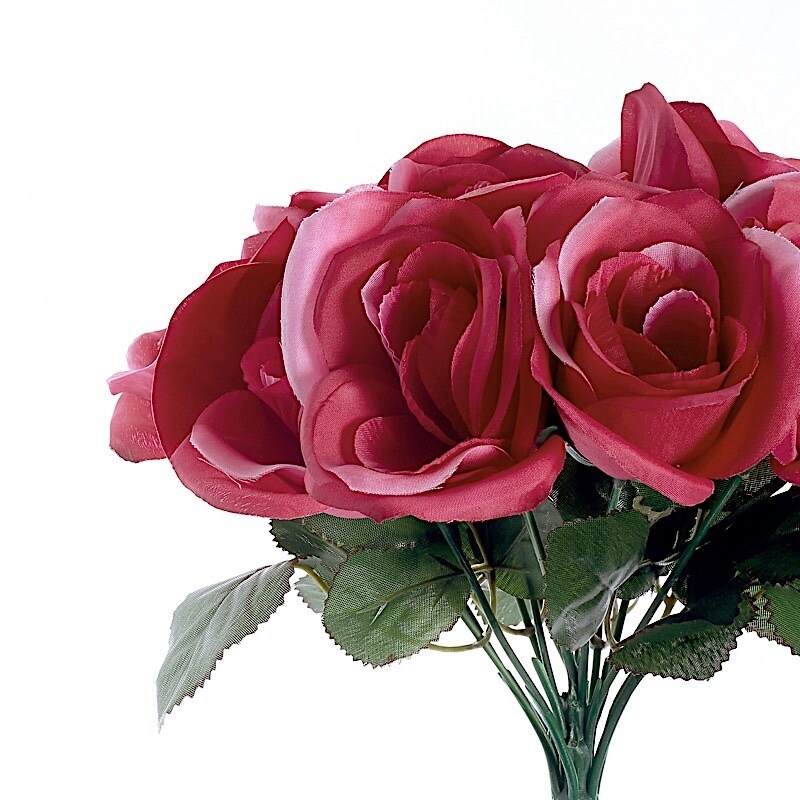 12-Inch Velvet Roses Artificial Flower Bouquet