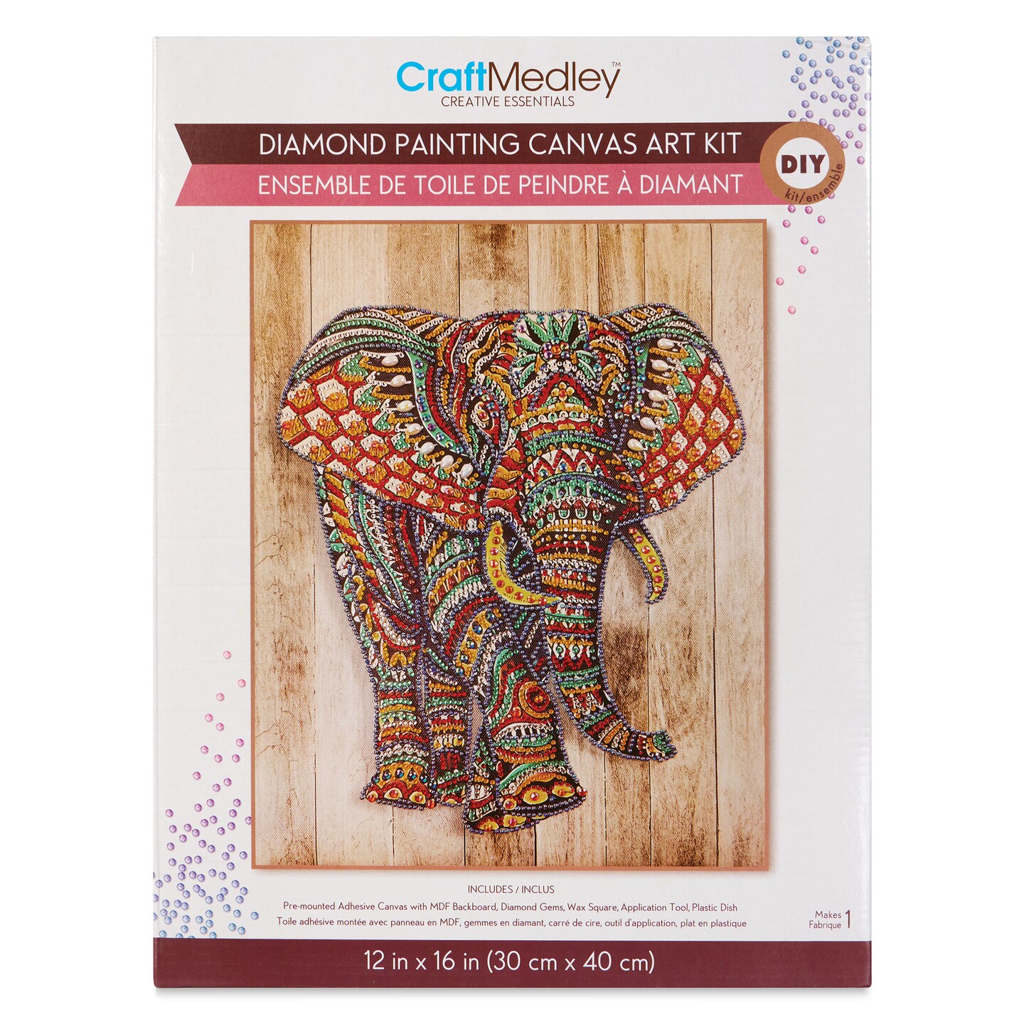 Craft Medley Diamond Painting Canvas Art Kit - Elephant